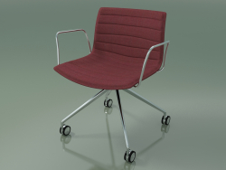 Chair 2061 (4 castors, with armrests, LU1, with fabric upholstery)