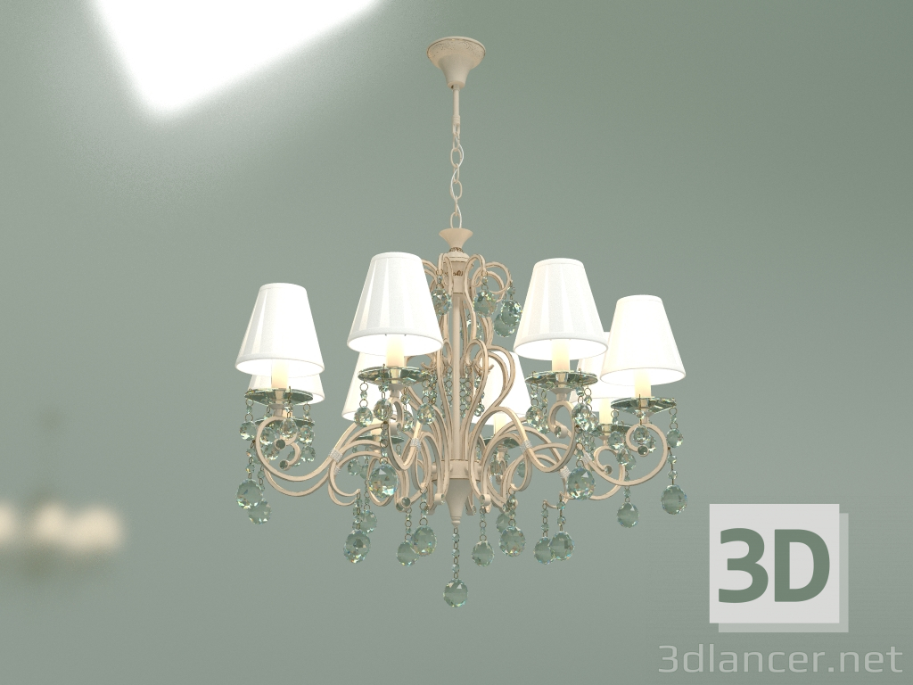 3d model Hanging chandelier 12075-8 (white-Strotskis) - preview