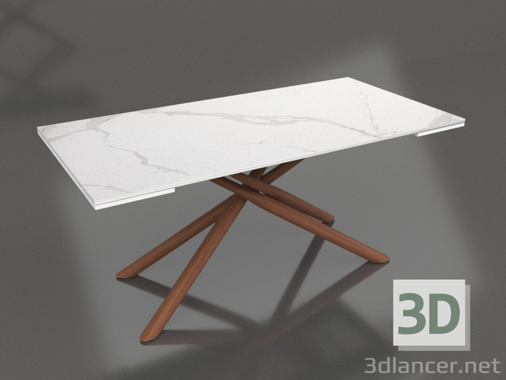 3 डी मॉडल फोल्डिंग टेबल रेवेना 180-240 (सफेद सिरेमिक-अखरोट) - पूर्वावलोकन