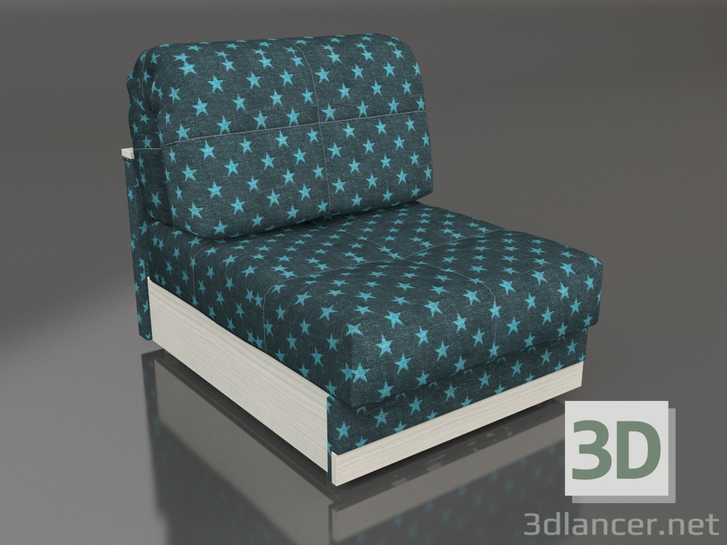 modèle 3D Module canapé Jacqueline 1 (bleu) - preview