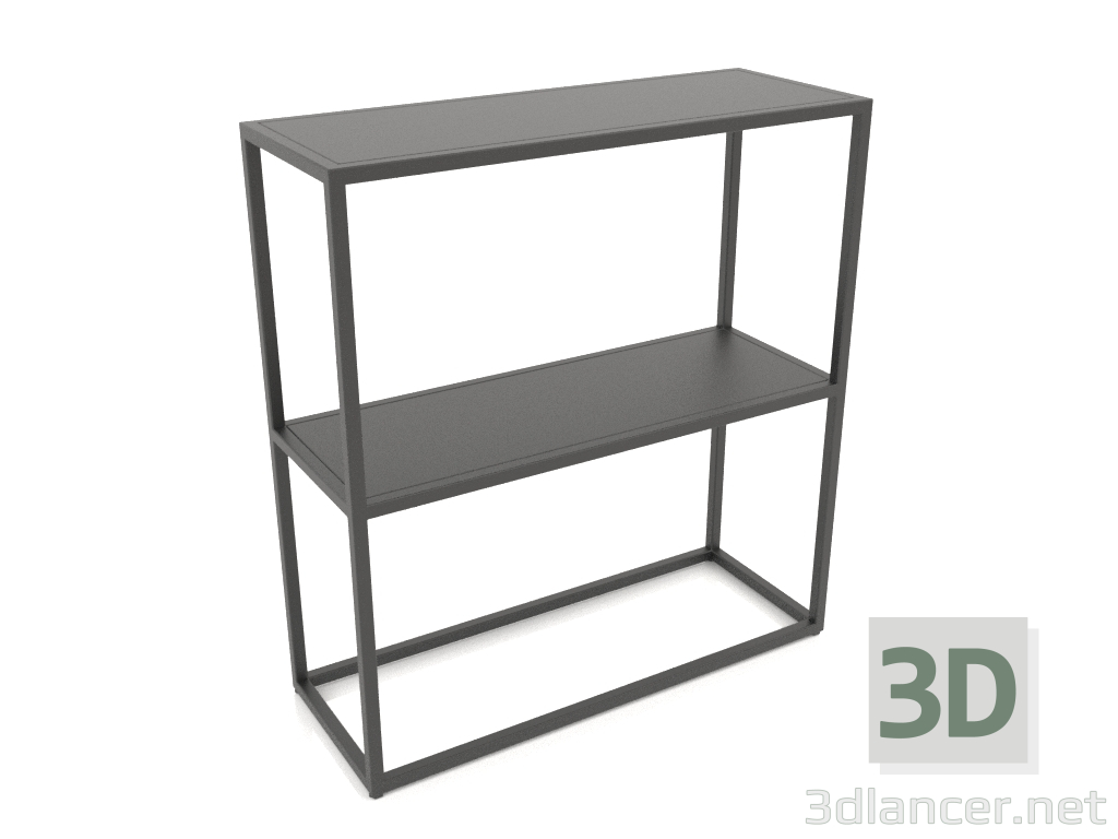 3d model Rectangular console shelf (METAL, 80x30x86, 2 shelves) - preview