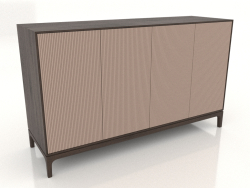 TV stand FARGO with milled facades 1600x500x950 mm (beige, dark oak, option 3)