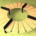 3d Bench circular model buy - render