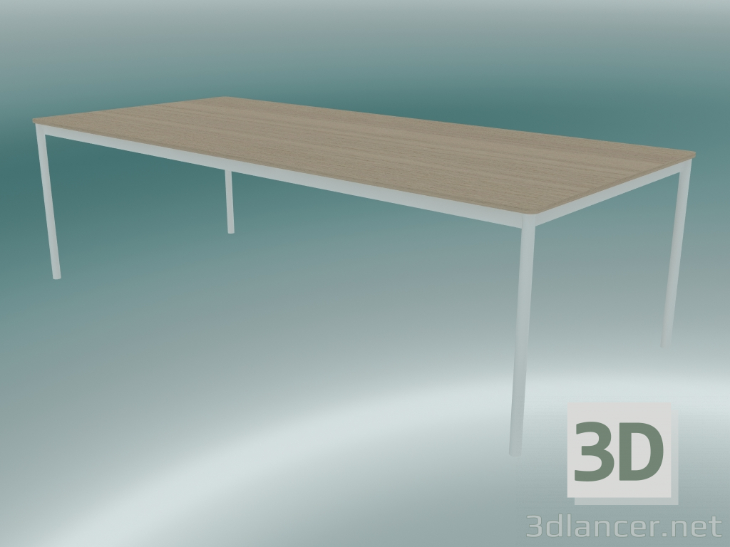 modello 3D Tavolo rettangolare Base 250x110 cm (Rovere, Bianco) - anteprima