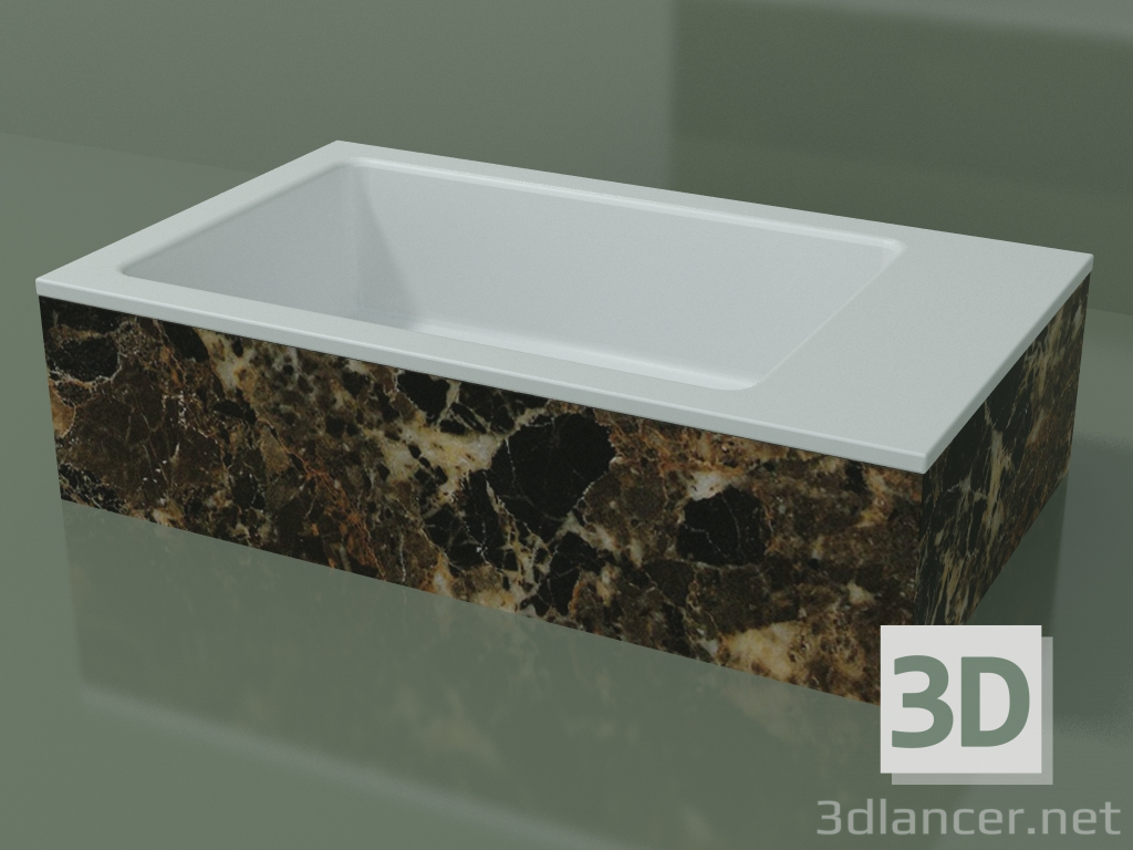 3d model Countertop washbasin (01R131102, Emperador M06, L 60, P 36, H 16 cm) - preview