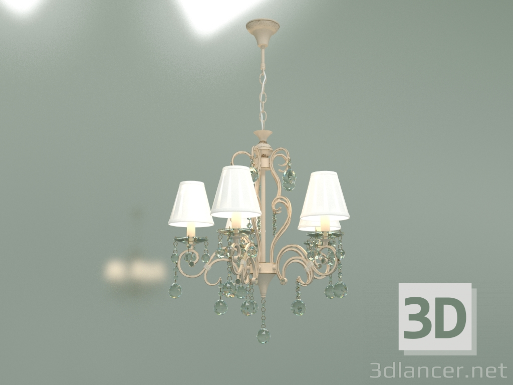 3d model Hanging chandelier 12075-5 (white-Strotskis) - preview