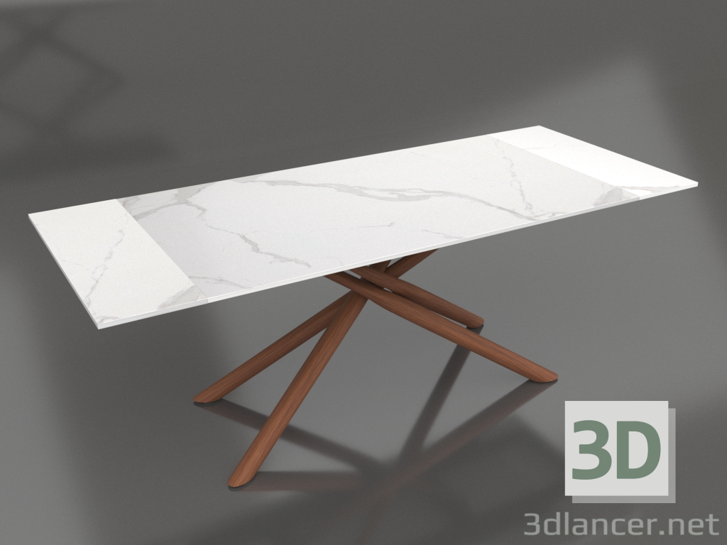 3 डी मॉडल फोल्डिंग टेबल रेवेना 160-220 (सफेद सिरेमिक-अखरोट) - पूर्वावलोकन